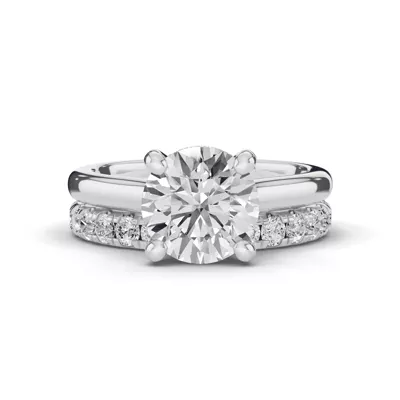 Signature Hearts & Arrows Hidden Halo Cathedral Engagement Ring (2.7mm)