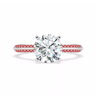 Signature Hearts & Arrows Pavé Knife-Edge Cathedral Engagement Ring