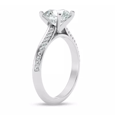Signature Hearts & Arrows Pavé Knife-Edge Cathedral Engagement Ring