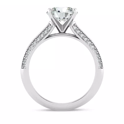 Signature Hearts & Arrows Pavé Knife-Edge Cathedral Engagement Ring