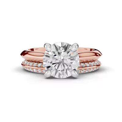 Signature Hearts & Arrows Hidden Halo Knife-Edge Cathedral Engagement Ring