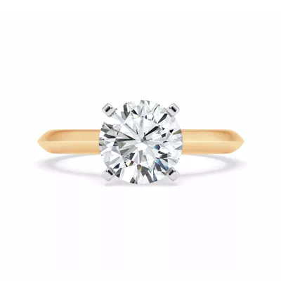 Signature Hearts & Arrows Hidden Halo Knife-Edge Cathedral Engagement Ring