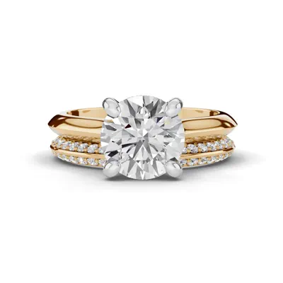 Signature Hearts & Arrows Hidden Halo Knife-Edge Cathedral Engagement Ring