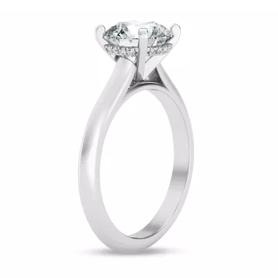 Signature Hearts & Arrows Hidden Halo Knife-Edge Cathedral Engagement Ring
