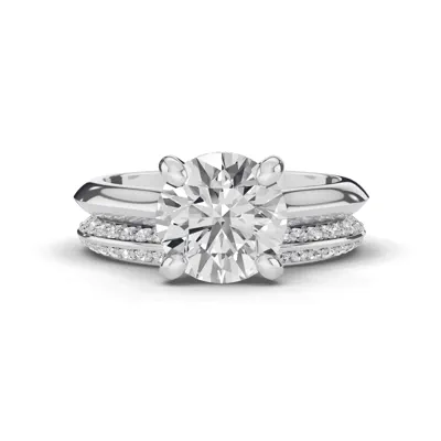 Signature Hearts & Arrows Hidden Halo Knife-Edge Cathedral Engagement Ring