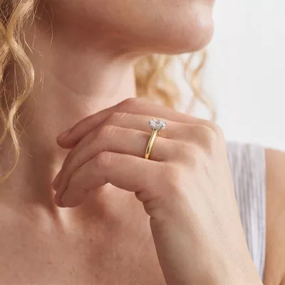Signature Hearts & Arrows Hidden Halo Knife-Edge Cathedral Engagement Ring