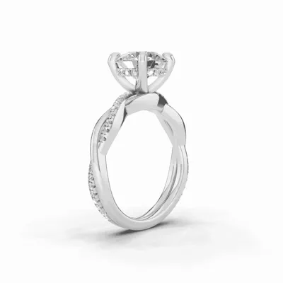 Signature Hearts & Arrows Pavé Twist Engagement Ring With Hidden Halo Engagement Ring