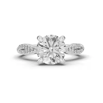 Signature Hearts & Arrows Pavé Spiral Engagement Ring