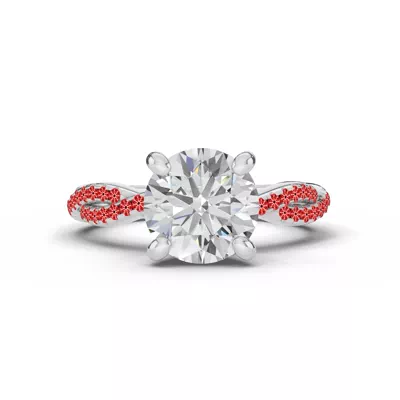 Signature Hearts & Arrows Pavé Spiral Engagement Ring