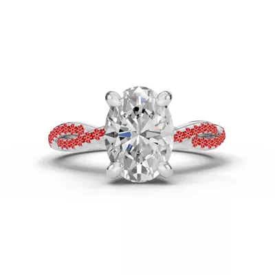 Signature Hearts & Arrows Pavé Spiral Engagement Ring