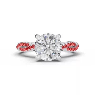 Signature Hearts & Arrows Pavé Spiral Hidden Halo Engagement Ring