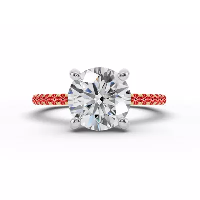 Signature Hearts & Arrows Classic Hidden Halo Pavé Engagement Ring (1/4ct. tw.)