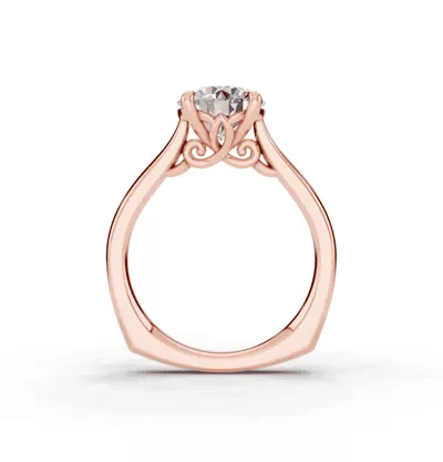 Euroshank Scroll Solitaire Engagement Ring