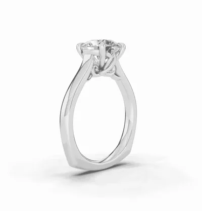 Euroshank Scroll Solitaire Engagement Ring