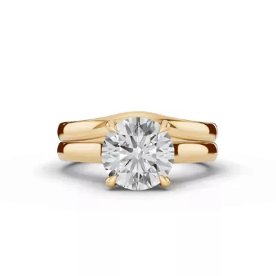 Euroshank Scroll Solitaire Engagement Ring