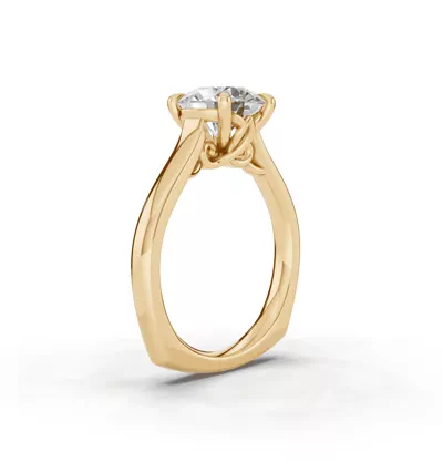 Euroshank Scroll Solitaire Engagement Ring