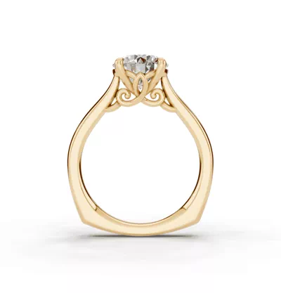 Euroshank Scroll Solitaire Engagement Ring