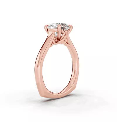 Euroshank Scroll Solitaire Engagement Ring