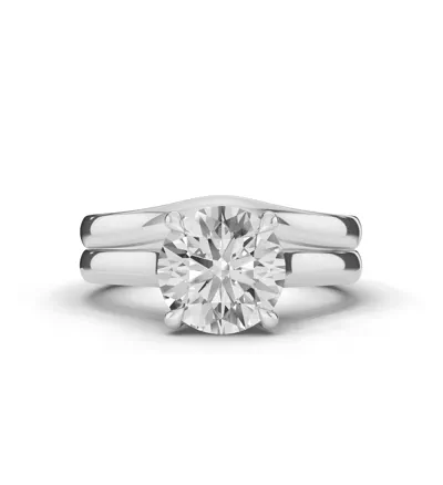 Euroshank Scroll Solitaire Engagement Ring