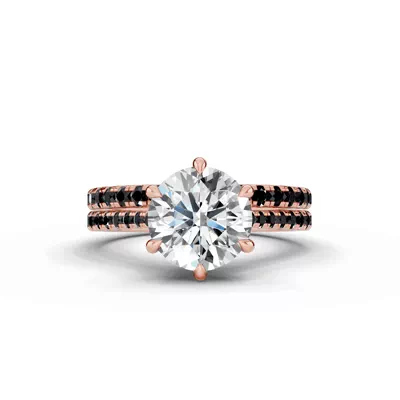 Tradition Cathedral Black Diamond Engagement Ring (0.20 ct. tw.)