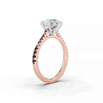 Tradition Cathedral Black Diamond Two-Tone Engagement Ring (0.20 ct. tw.)