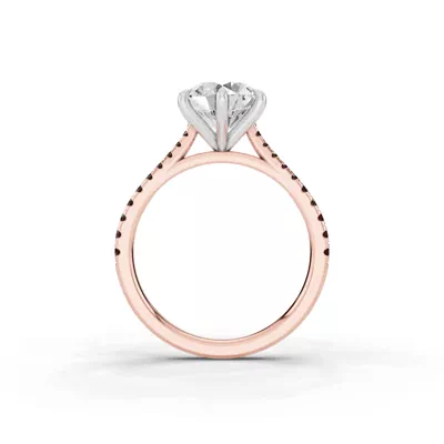Tradition Cathedral Black Diamond Two-Tone Engagement Ring (0.20 ct. tw.)