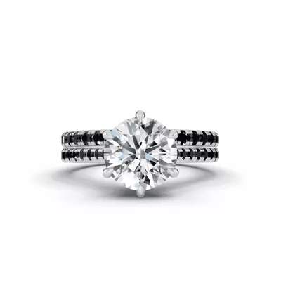Tradition Cathedral Black Diamond Engagement Ring (0.20 ct. tw.)
