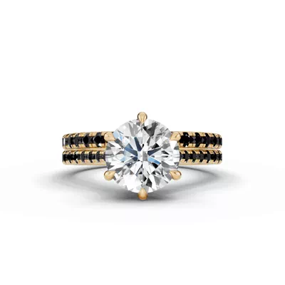 Tradition Cathedral Black Diamond Engagement Ring (0.20 ct. tw.)