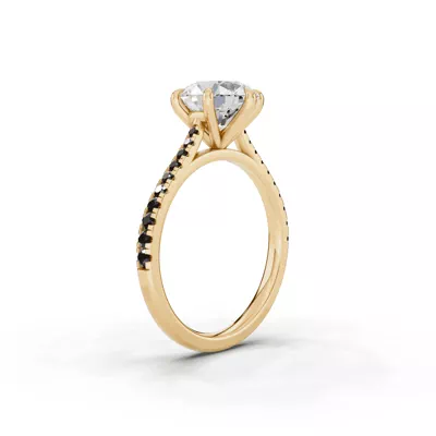 Tradition Cathedral Black Diamond Engagement Ring (0.20 ct. tw.)