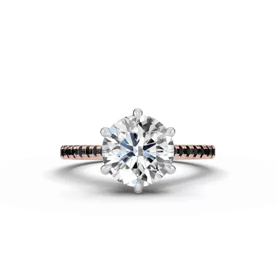 Tradition Cathedral Black Diamond Two-Tone Engagement Ring (0.20 ct. tw.)