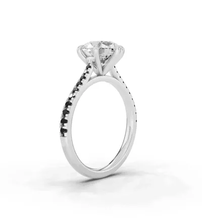 Tradition Cathedral Black Diamond Engagement Ring (0.20 ct. tw.)