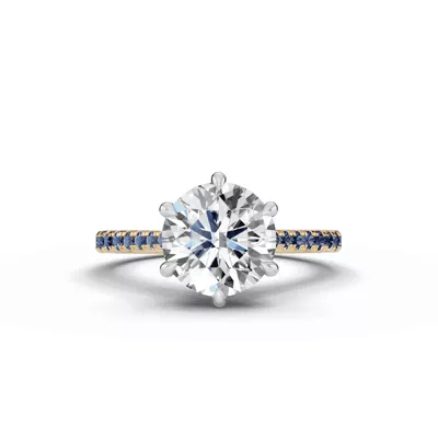 Tradition Cathedral Sapphire Two-Tone Engagement Ring (0.20 ct. tw.)