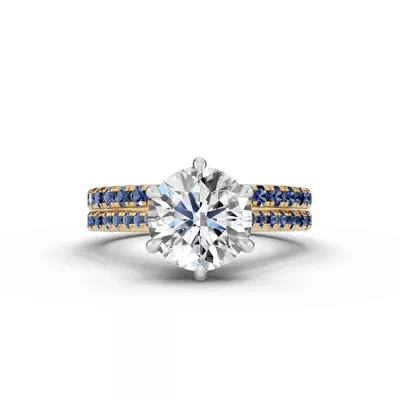 Tradition Cathedral Sapphire Two-Tone Engagement Ring (0.20 ct. tw.)