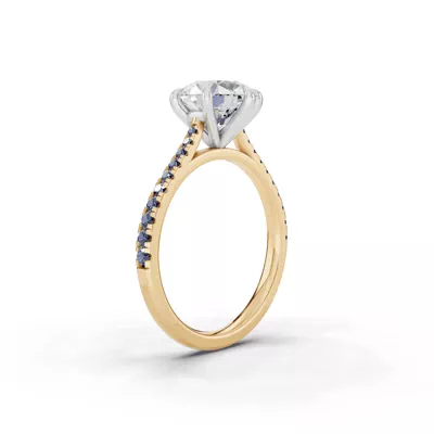 Tradition Cathedral Sapphire Two-Tone Engagement Ring (0.20 ct. tw.)