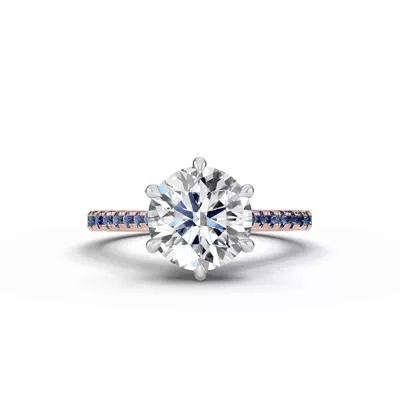Tradition Cathedral Sapphire Two-Tone Engagement Ring (0.20 ct. tw.)
