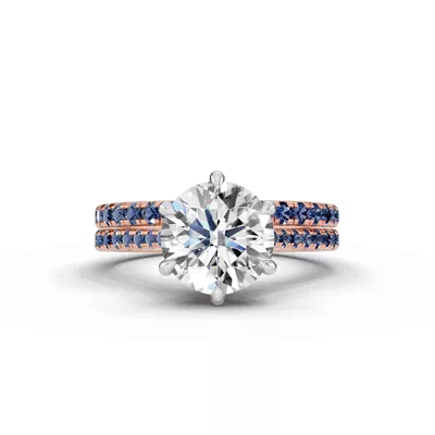 Tradition Cathedral Sapphire Two-Tone Engagement Ring (0.20 ct. tw.)