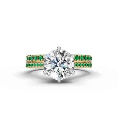 Tradition Cathedral Tsavorite Two-Tone Engagement Ring (0.20 ct. tw.)