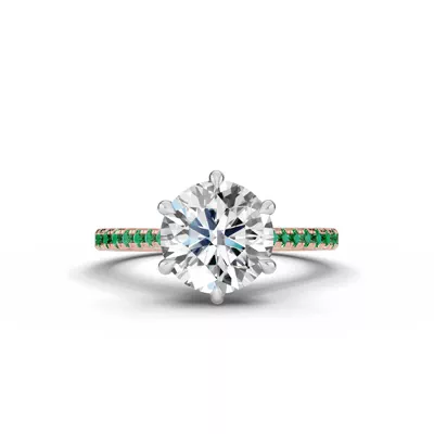 Tradition Cathedral Tsavorite Two-Tone Engagement Ring (0.20 ct. tw.)