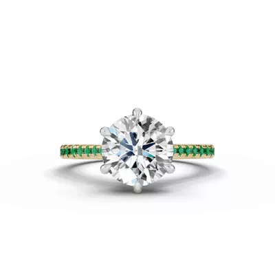 Tradition Cathedral Tsavorite Two-Tone Engagement Ring (0.20 ct. tw.)