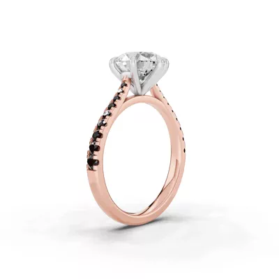 Tradition Cathedral Black Diamond Two-Tone Engagement Ring (0.30 ct. tw.)