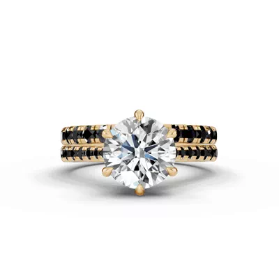 Tradition Cathedral Black Diamond Engagement Ring (0.30 ct. tw.)