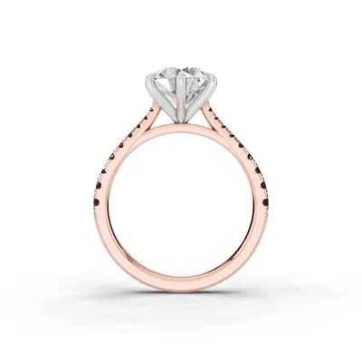 Tradition Cathedral Black Diamond Two-Tone Engagement Ring (0.30 ct. tw.)