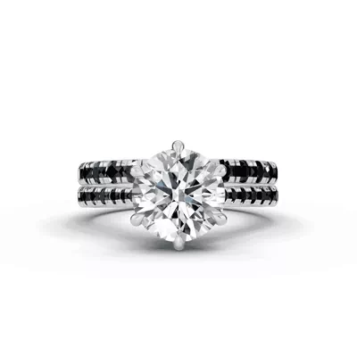 Tradition Cathedral Black Diamond Engagement Ring (0.30 ct. tw.)