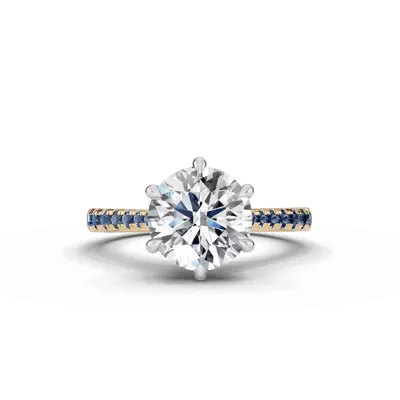 Tradition Cathedral Sapphire Two-Tone Engagement Ring (0.30 ct. tw.)
