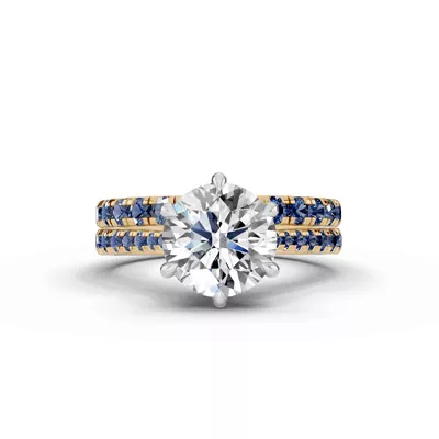 Tradition Cathedral Sapphire Two-Tone Engagement Ring (0.30 ct. tw.)