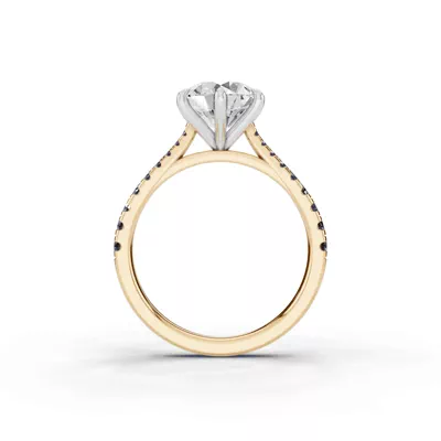 Tradition Cathedral Sapphire Two-Tone Engagement Ring (0.30 ct. tw.)