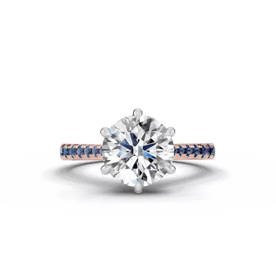 Tradition Cathedral Sapphire Two-Tone Engagement Ring (0.30 ct. tw.)