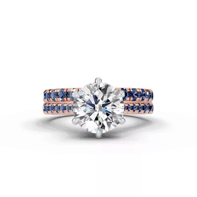Tradition Cathedral Sapphire Two-Tone Engagement Ring (0.30 ct. tw.)