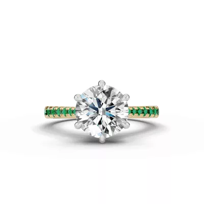 Tradition Cathedral Tsavorite Two-Tone Engagement Ring (0.30 ct. tw.)