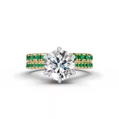 Tradition Cathedral Tsavorite Two-Tone Engagement Ring (0.30 ct. tw.)